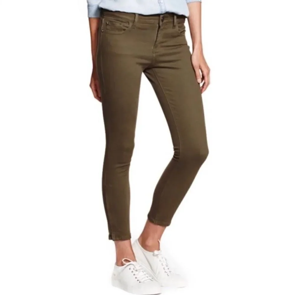 DL1961 Florence Intasculpt Skinny Zip Ankle Mid-Rise‎ Jeans Green 24
